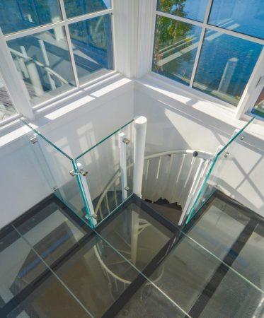glass stair top